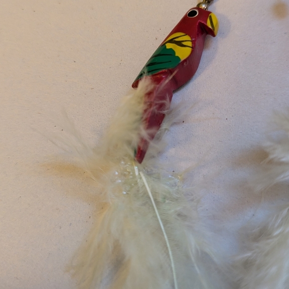 Vintage Parrot Earrings With Feather Detail - Picture 3 of 3